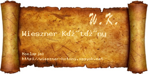 Wieszner Kötöny névjegykártya